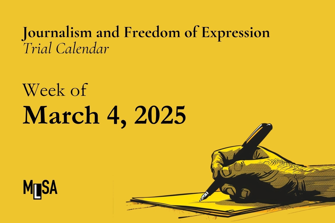 Journalism and free speech cases to be heard in the week of March 4