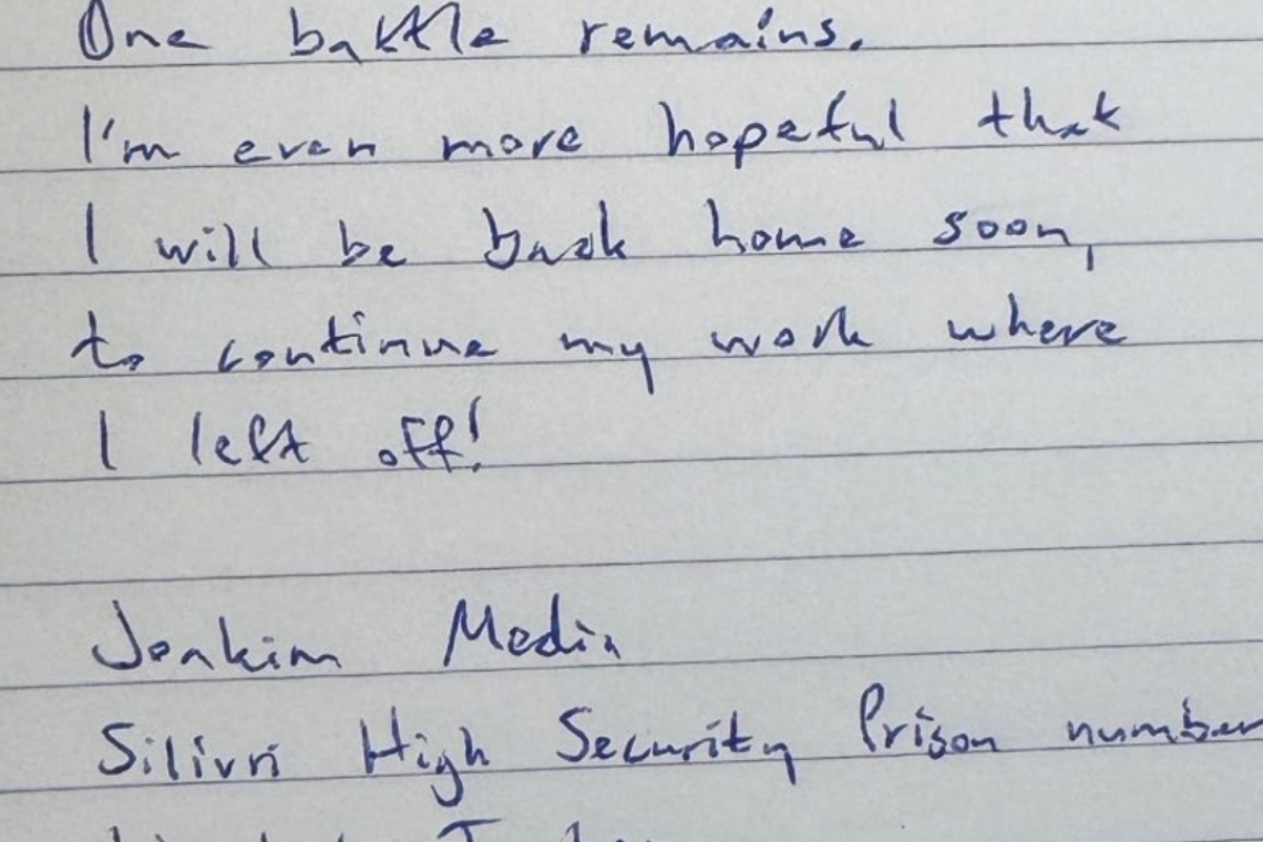 Joakim Medin sends handwritten message from prison after partial court victory: 'One war won, one remains'