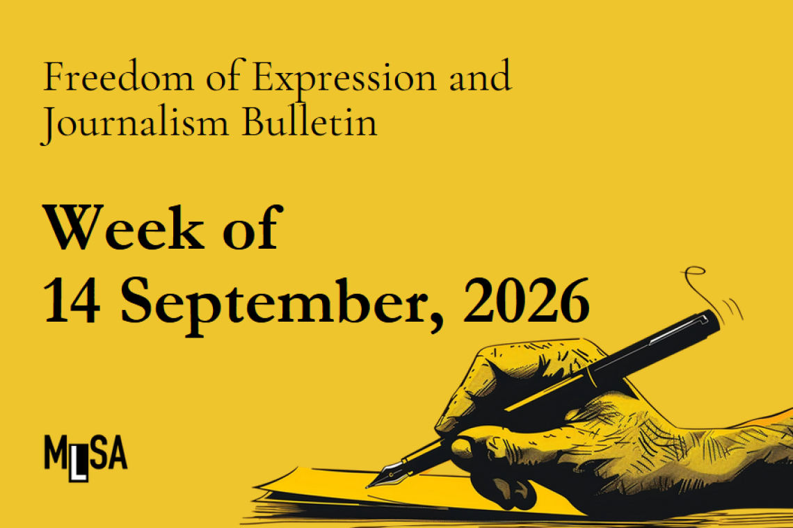 Journalism and Freedom of Expression Bulletin – Week of Sept. 14, 2026