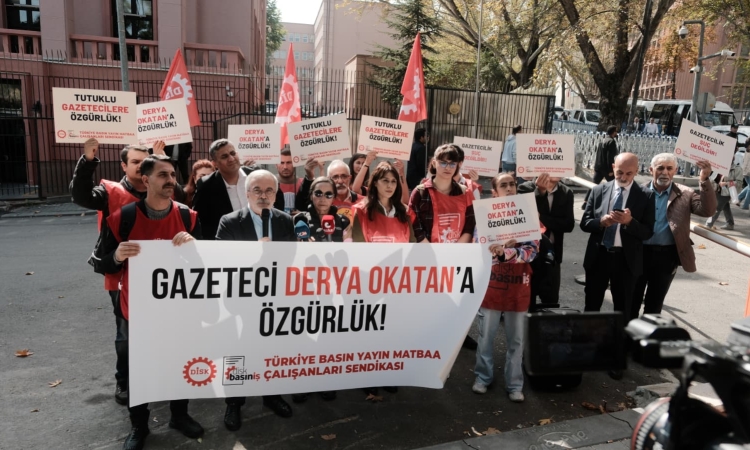 Gazeteciler Adalet Bakanlığı önünde bir araya geldi: “Derya Okatan serbest bırakılsın”